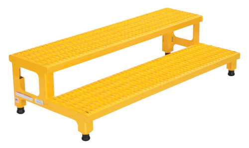 Vestil Steel Adjustable Step Mate Stand 2 Step 22-7/8 In. x 48-1/2 In. x 15-1/4 In. 500 Lb. Capacity Yellow ASP-48