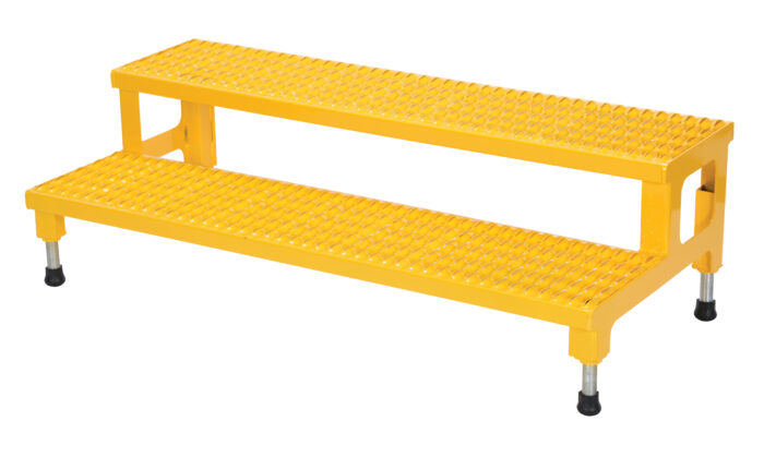 Vestil Steel Adjustable Step Mate Stand 2 Step 22-7/8 In. x 48-1/2 In. x 15-1/4 In. 500 Lb. Capacity Yellow ASP-48 - Image 2