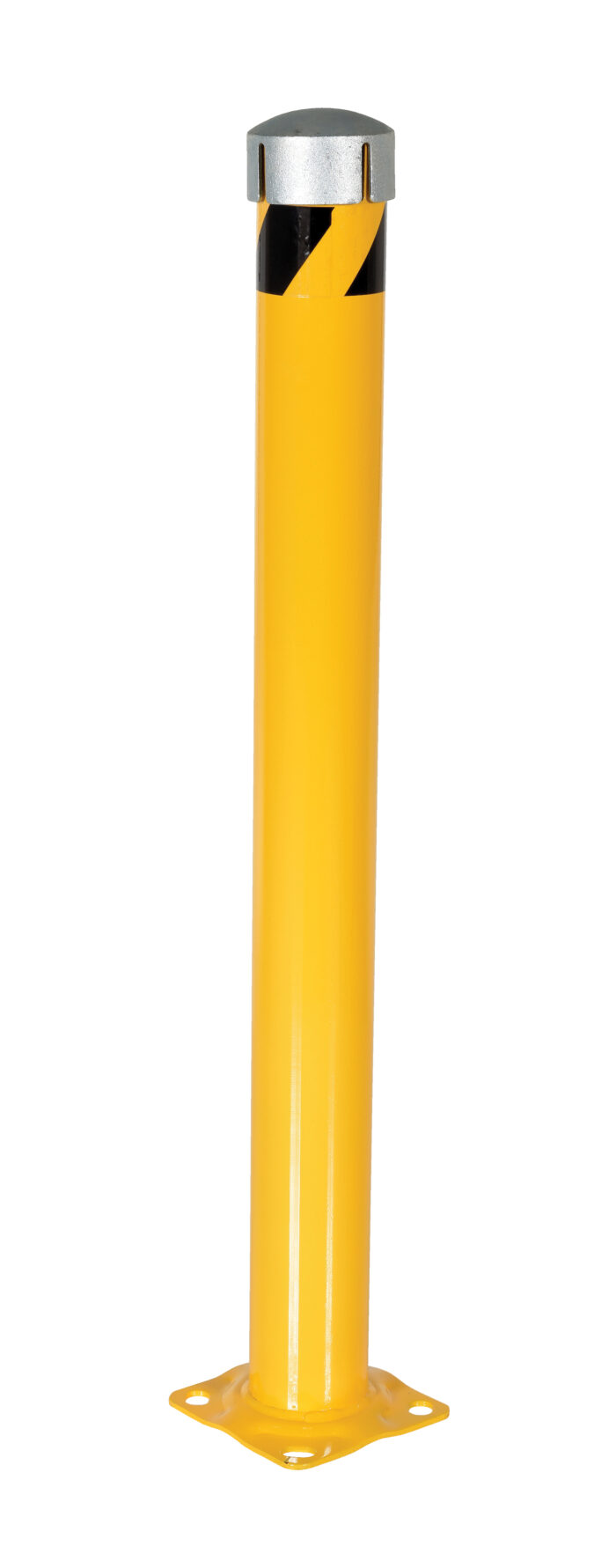 Vestil Steel Pipe Bollard with Removable Bolt-On Steel Cap and Slots 48 In. x 4-1/2 In. Yellow BOL-JKS-48-4.5