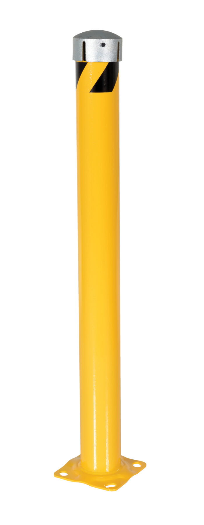 Vestil Steel Pipe Bollard with Removable Bolt-On Steel Cap and Slots 48 In. x 4-1/2 In. Yellow BOL-JKS-48-4.5 - Image 2