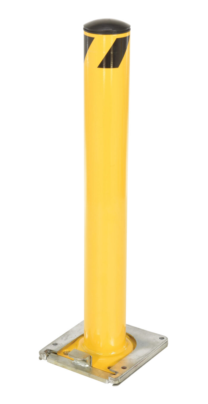 Vestil Steel Surface Mounted Removable Pipe Safety Bollard 36 In. x 4-1/2 In. Yellow BOL-RF-36-4.5 - Image 2