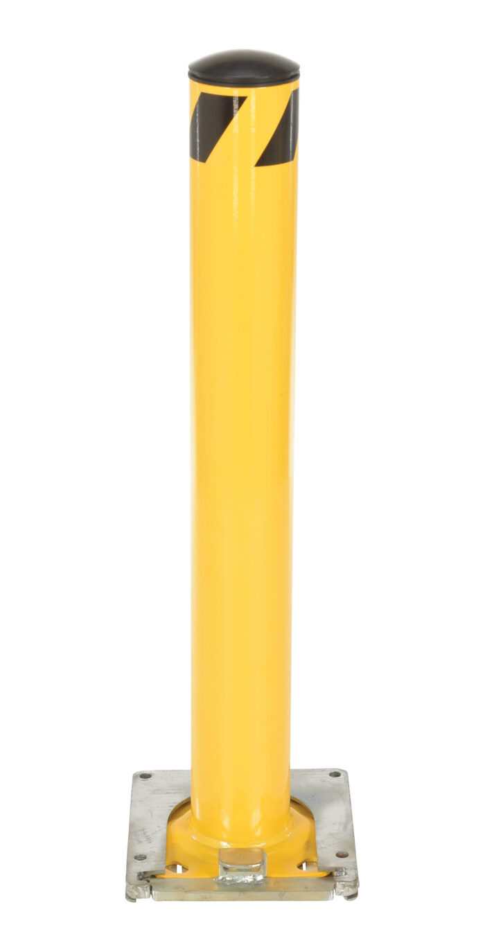 Vestil Steel Surface Mounted Removable Pipe Safety Bollard 36 In. x 4-1/2 In. Yellow BOL-RF-36-4.5 - Image 3