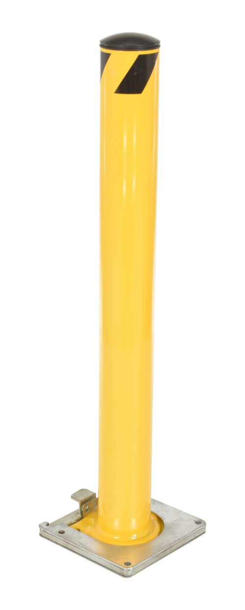 Vestil Steel Surface Mounted Removable Pipe Safety Bollard 42 In. x 4-1/2 In. Yellow BOL-RF-42-4.5