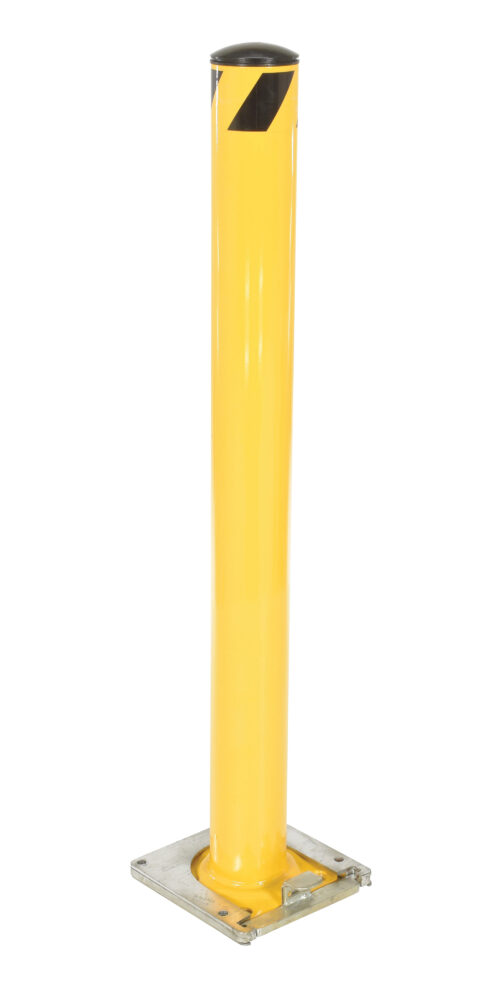 Vestil Steel Surface Mounted Removable Pipe Safety Bollard 48 In. x 4-1/2 In. Yellow BOL-RF-48-4.5