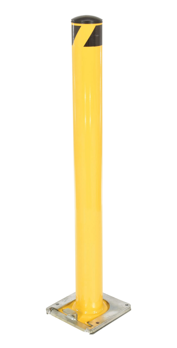 Vestil Steel Surface Mounted Removable Pipe Safety Bollard 48 In. x 4-1/2 In. Yellow BOL-RF-48-4.5 - Image 2