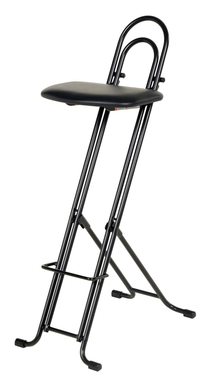 Vestil Steel Height Ergonomic Worker Chairs 18.5 In. to 35 In. 220 Lb. Capacity Black CPRO-800LP - Image 3