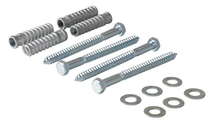 Vestil Steel Q195 Concrete Car Stop Hardware Kit 4 Pack Silver CS-33-KIT-4 - Image 2