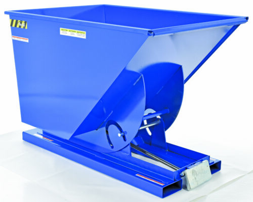 Vestil Steel Heavy Duty Self Dumping Hopper 1 Cubic Yard 6000 Lb. Capacity Blue D-100-HD