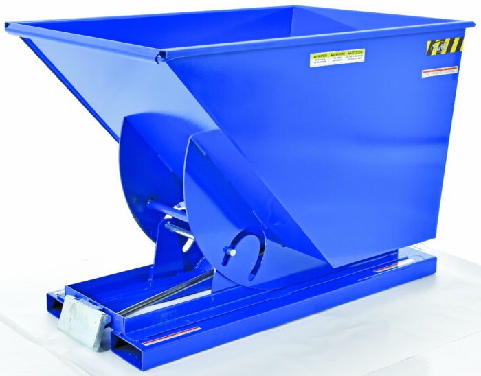 Vestil Steel Heavy Duty Self Dumping Hopper 1 Cubic Yard 6000 Lb. Capacity Blue D-100-HD - Image 2