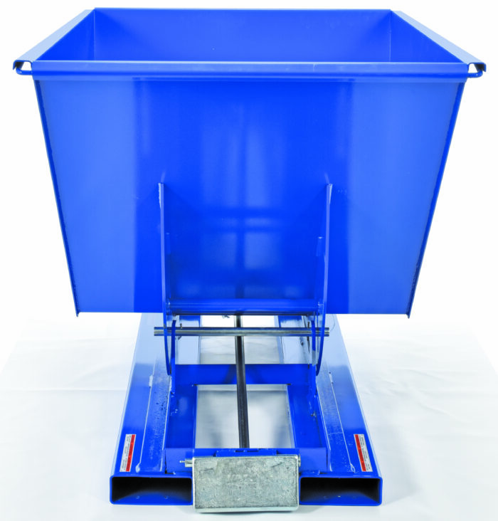 Vestil Steel Heavy Duty Self Dumping Hopper 1 Cubic Yard 6000 Lb. Capacity Blue D-100-HD - Image 3