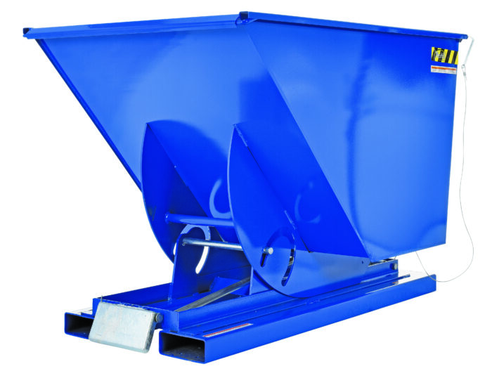 Vestil Steel Light Duty Self Dumping Hopper 1 Cubic Yard 2000 Lb. Capacity Blue D-100-LD - Image 2
