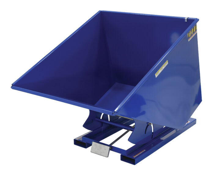 Vestil Steel Heavy Duty Self Dumping Hopper 2 Cubic Yard 6000 Lb. Capacity Blue D-200-HD - Image 2