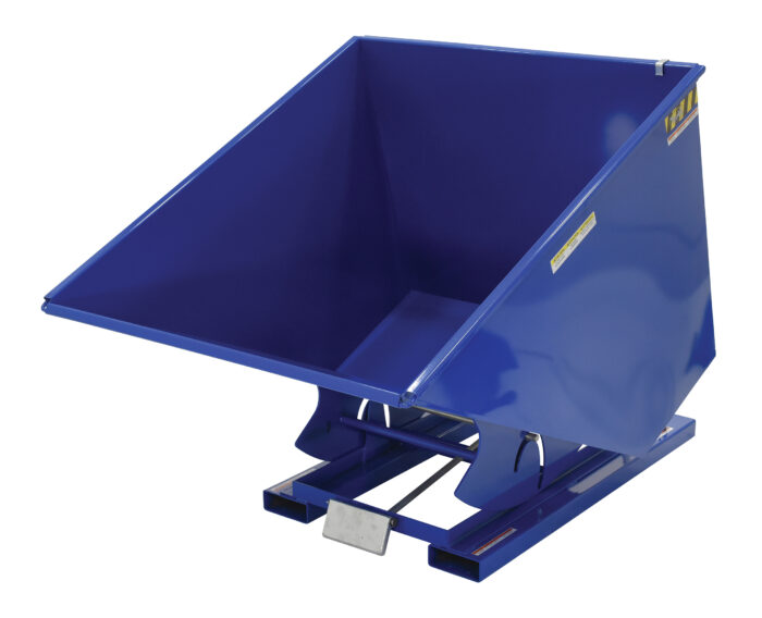 Vestil Steel Light Duty Self Dumping Hopper 2 Cubic Yard 2000 Lb. Capacity Blue D-200-LD - Image 2