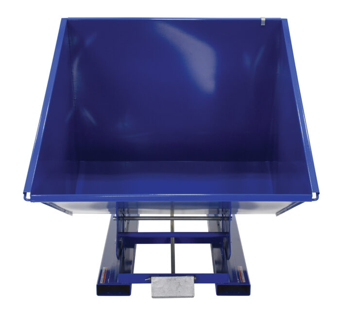 Vestil Steel Light Duty Self Dumping Hopper 2 Cubic Yard 2000 Lb. Capacity Blue D-200-LD - Image 3