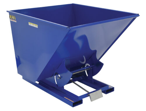 Vestil Steel Medium Duty Self Dumping Hopper 2 Cubic Yard 4000 Lb. Capacity Blue D-200-MD