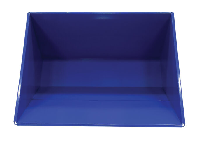 Vestil Steel Heavy Duty Self Dumping Hopper 3 Cubic Yard 6000 Lb. Capacity Blue D-300-HD - Image 3