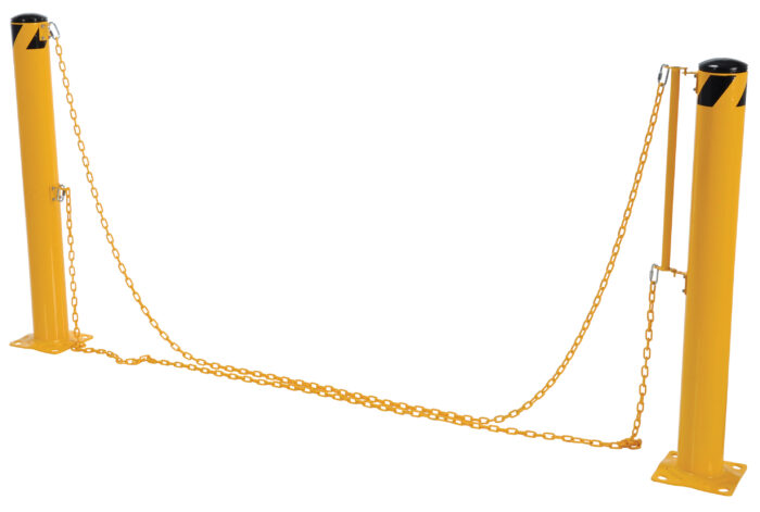 Vestil Steel Dock Chain Barrier Bollard 4.5 In. Diameter Yellow DCBB-42-4.5 - Image 2