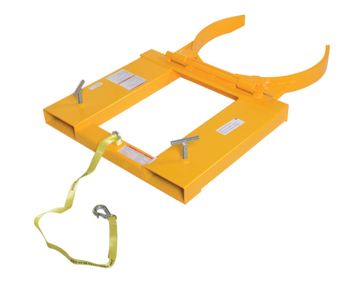 Vestil Steel Deluxe Single Drum Gripper 55 Gallon 43-3/16 In x 28 In x 7-1/8 In 1500 Lb. Capacity Yellow DGS-55-D - Image 2
