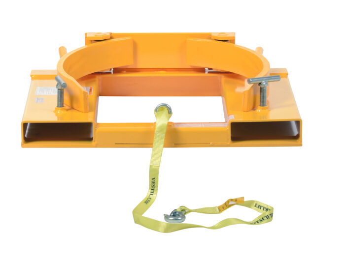 Vestil Steel Deluxe Single Drum Gripper 55 Gallon 43-3/16 In x 28 In x 7-1/8 In 1500 Lb. Capacity Yellow DGS-55-D - Image 3