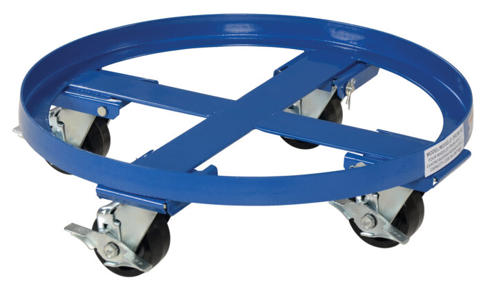 Vestil Steel Heavy Duty Mobile Drum Dolly 24-1/2 In. x 24-1/2 In. x 8 In. 2000 Lb. Capacity Blue DRUM-HD - Image 2