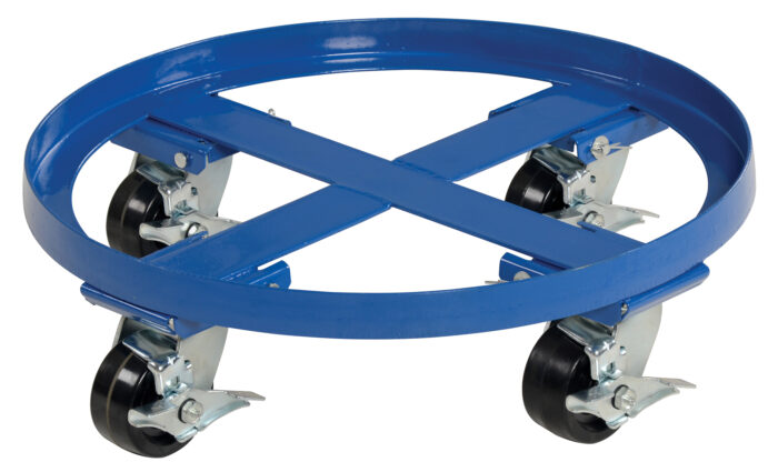 Vestil Steel Heavy Duty Mobile Drum Dolly 24-1/2 In. x 24-1/2 In. x 8 In. 2000 Lb. Capacity Blue DRUM-HD - Image 3