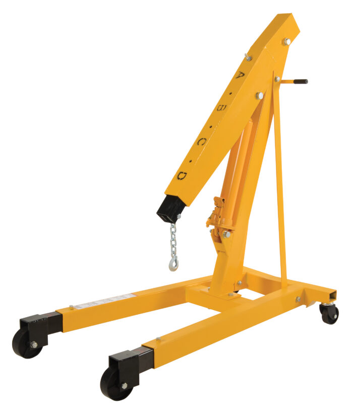Vestil Steel Shop Crane Engine Hoist with Telescopic Legs 6000 Lb. Capacity Yellow EHN-60-T - Image 2