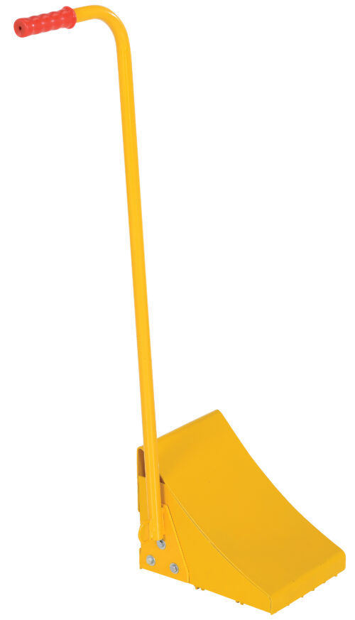 Vestil Fabricated Steel Wheel Chock With Ergonomic Handle 10-3/4 In. Length Yellow FAB-11-ERGO