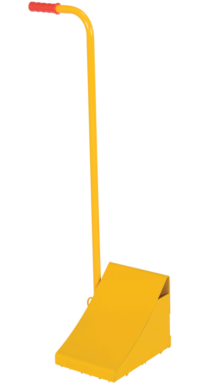 Vestil Fabricated Steel Wheel Chock With Ergonomic Handle 10-3/4 In. Length Yellow FAB-11-ERGO - Image 2