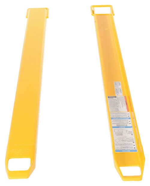 Vestil Steel Fork Extensions 4 In. x 72 In. 4000 Lb. Capacity Yellow FE-4-72