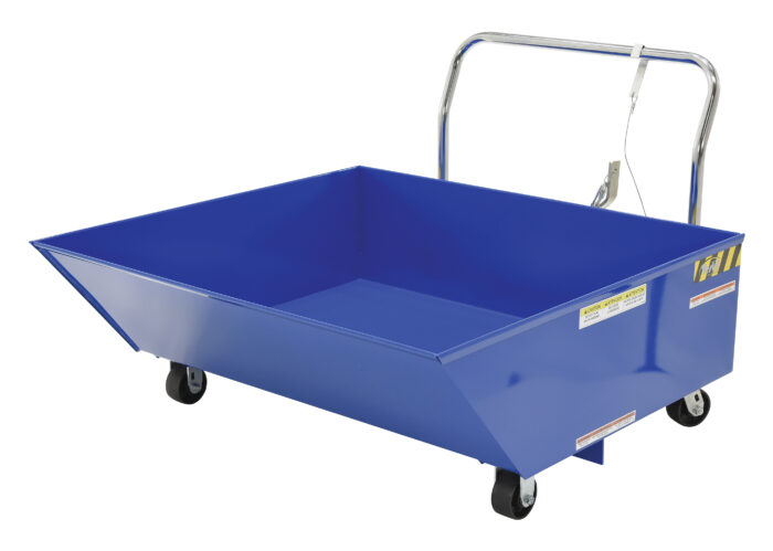 Vestil Steel Low Profile Parts Hopper 1/2 Cubic Yd. 2000 Lb. Capacity Blue HOP-LP - Image 2