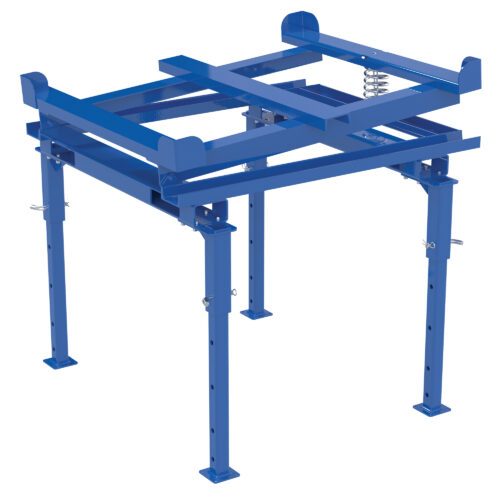 Vestil Steel Intermediate Bulk Container Tilt Stand with Fork Pockets and Adjustable Legs 48-1/2 In. x 49-1/2 In. 4400 Lb. Capacity Blue IBC-TLT-FPL