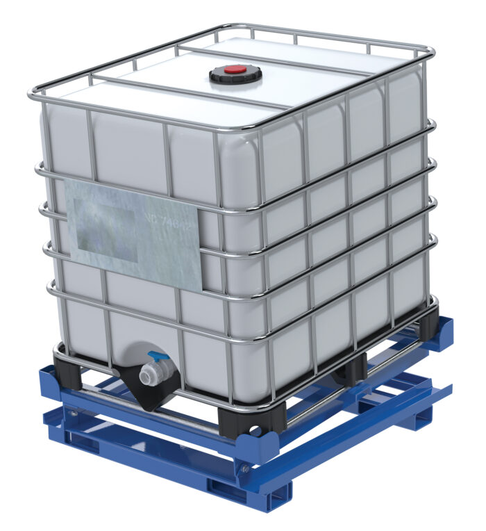 Vestil Steel Intermediate Bulk Container Tilt Stand with Fork Pockets 48-1/2 In. x 15-1/4 In. 4400 Lb. Capacity Blue IBC-TLT-FP - Image 3