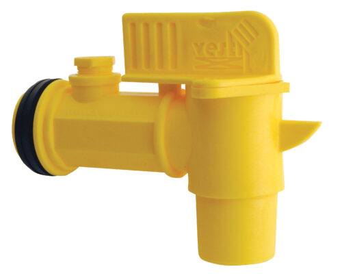 Vestil Polyethylene Bung Jumbo Manual Drum Faucet 2 In. Yellow JDFT