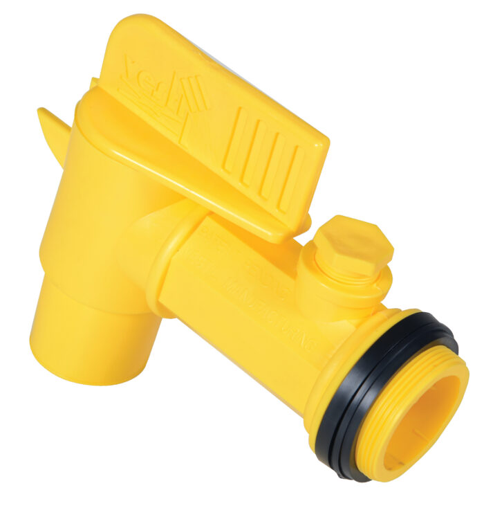 Vestil Polyethylene Bung Jumbo Manual Drum Faucet 2 In. Yellow JDFT - Image 3