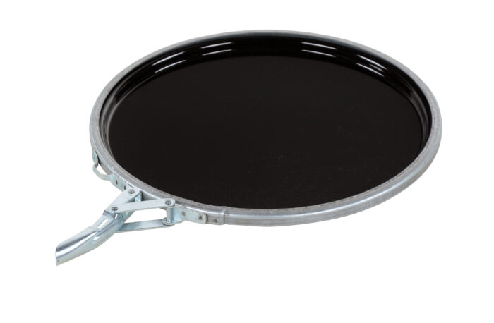 Vestil Steel Lever Lock Lid 5 Gallon Black LID-STL-LL - Image 2