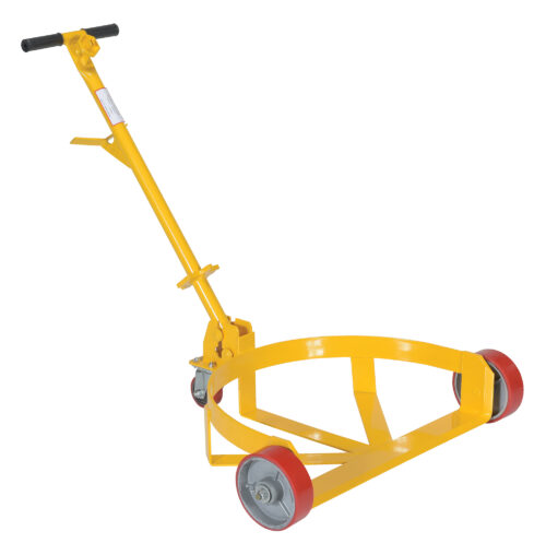 Vestil Steel Low Profile Drum Dolly with Poly On Steel Casters 21-5/8 In. x 31-5/8 In. x 37-5/8 In. 1200 Lb. Capacity Yellow LO-DC-PU