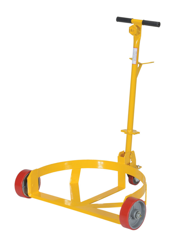 Vestil Steel Low Profile Drum Dolly with Poly On Steel Casters 21-5/8 In. x 31-5/8 In. x 37-5/8 In. 1200 Lb. Capacity Yellow LO-DC-PU - Image 2