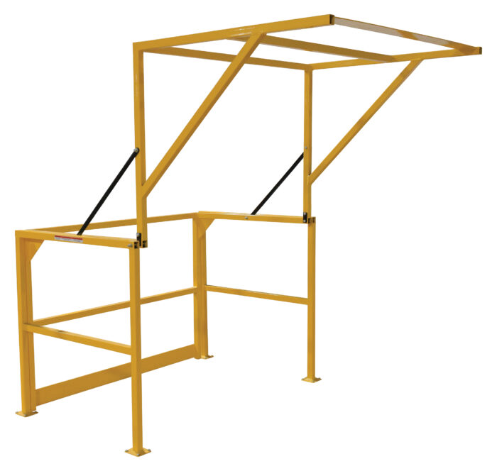 Vestil Steel Mezzanine Safety Gate 79-5/16 In. x 68-1/2 In. x 80-1/16 In. Yellow MEZZ-200