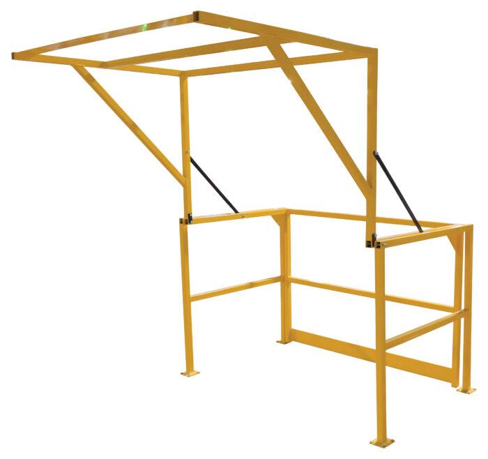 Vestil Steel Mezzanine Safety Gate 79-5/16 In. x 68-1/2 In. x 80-1/16 In. Yellow MEZZ-200 - Image 2