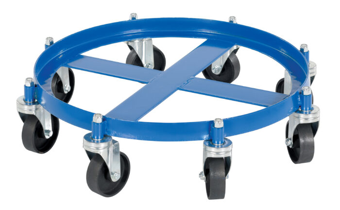 Vestil Steel Oct Drum Dolly 27-1/16 In. x 27-1/16 In. x 7-7/8 In. 55 Gallon 2000 Lb. Capacity Blue OCTO-55-CI - Image 2