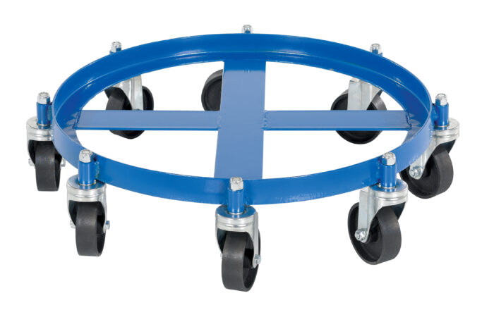 Vestil Steel Oct Drum Dolly 27-1/16 In. x 27-1/16 In. x 7-7/8 In. 55 Gallon 2000 Lb. Capacity Blue OCTO-55-CI - Image 3