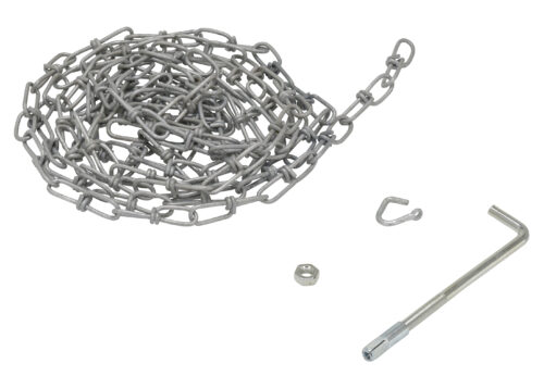 Vestil Carbon Steel Double Loop Coil Chain with Hanger 15 Ft. Length Gray OH-15