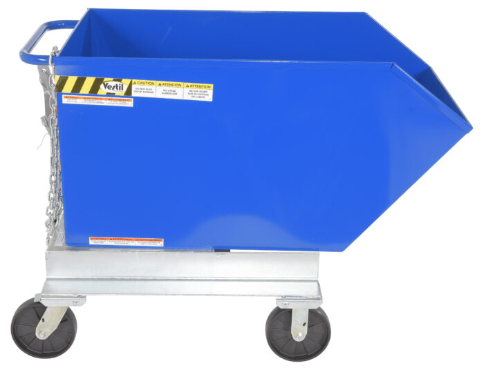 Vestil Steel Portable Tilting Hopper 1/2 Cubic Yard 2,000 Lb. Capacity Blue P-HOP-0.5 - Image 3