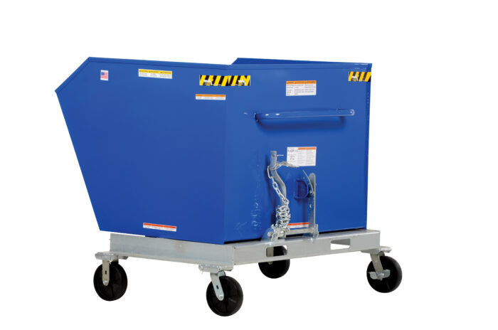 Vestil Steel Portable Tilting Hopper 1-1/2 Cubic Yard 2,000 Lb. Capacity Blue P-HOP-1.5 - Image 3