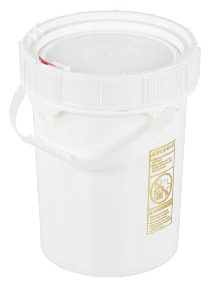 Vestil High Density Polyethylene Screw Top Pail and Lid 12-5/8 In. x 12-5/8 In. x 16-1/16 In. 5 Gallon White PAIL-SCR-5-W - Image 2