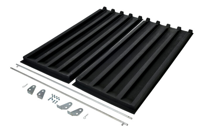 Vestil Polyethylene Heavy Duty D Style Hopper Lid (Use with 2 Cubic Yard Hoppers) Black PLID-D-200 - Image 2