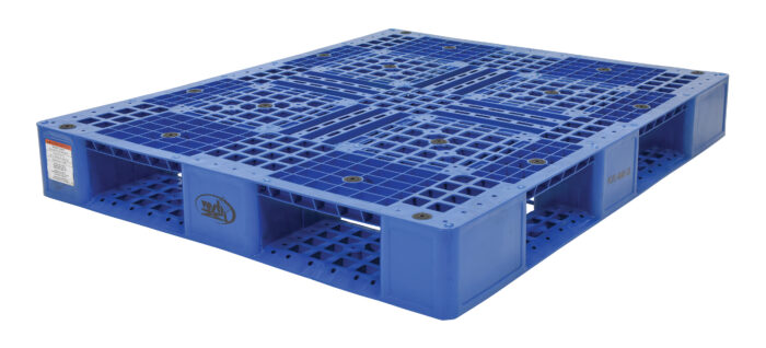 Vestil High Density Polyethylene Pallet 39-3/8 In. x 47-3/8 In. x 6 In. 8000 Lb. Capacity Blue PLP2-4840-BLUE - Image 2