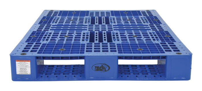 Vestil High Density Polyethylene Pallet 39-3/8 In. x 47-3/8 In. x 6 In. 8000 Lb. Capacity Blue PLP2-4840-BLUE - Image 3