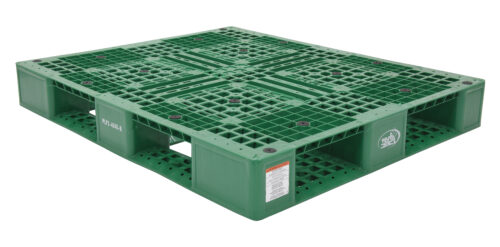 Vestil High Density Polyethylene Pallet 39-1/2 In. x 47-3/8 In. x 6 In. 8000 Lb. Capacity Green PLP2-4840-GREEN