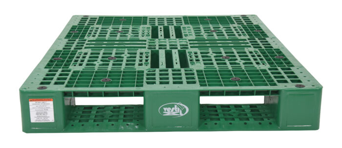 Vestil High Density Polyethylene Pallet 39-1/2 In. x 47-3/8 In. x 6 In. 8000 Lb. Capacity Green PLP2-4840-GREEN - Image 3